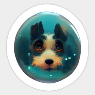 Cute dog in a bubble Sticker